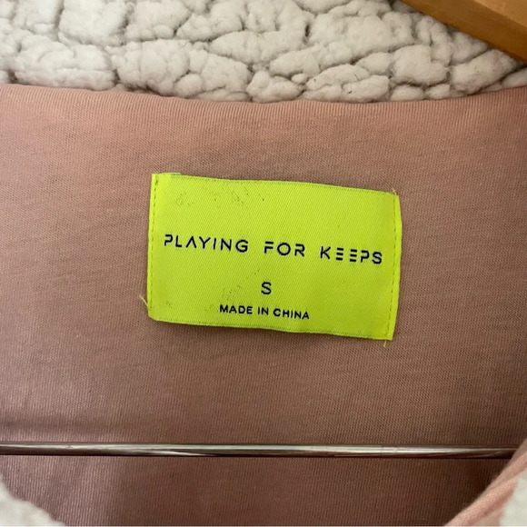 Playing For Keeps Sherpa Teddy Sweater Women’s Small Quarter Zip Mock Neck - Picture 2 of 11